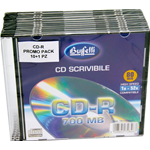 CD-R scrivibile - 700 MB - slim case - Silver - confezione 10+1