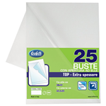 Buste a L - Polipropilene - 30x22 cm - Top - Spessore extra - liscia - 25 buste