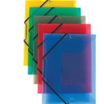 Cartelline con elastico angolare - polipropilene trasparente - 32x24 cm - rosso
