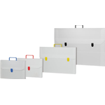 Valigetta in polionda - 52x75 cm - dorso 4 cm - bianco - accessori colorati